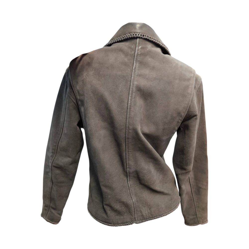 Harley-Davidson Charcoal Black Leather Moto Jacket Womens size Small - Picture 6 of 15